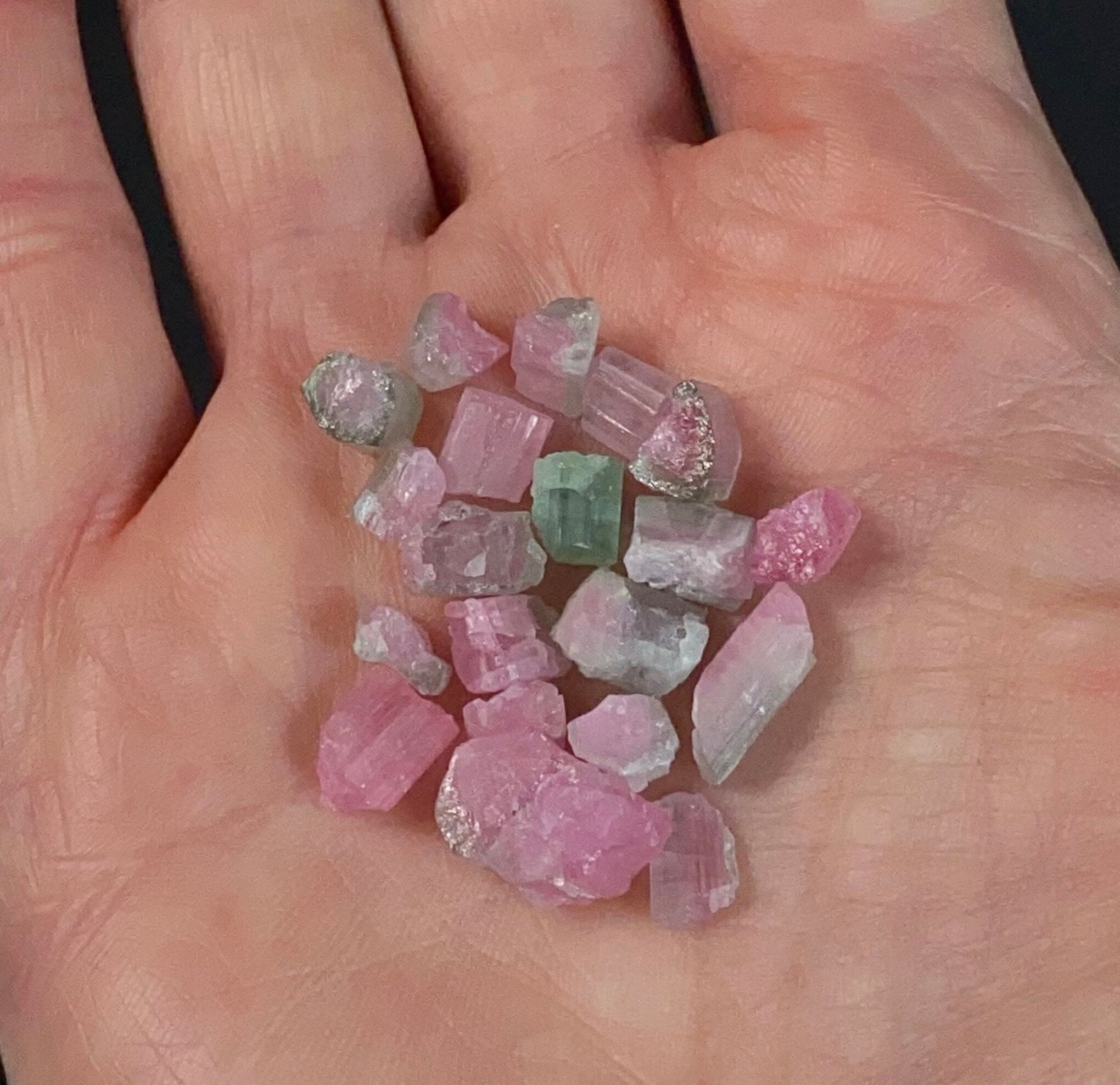 Watermelon, Pink and Green Tourmaline Lots - 8 Grams Each from Paprok, Afghanistan