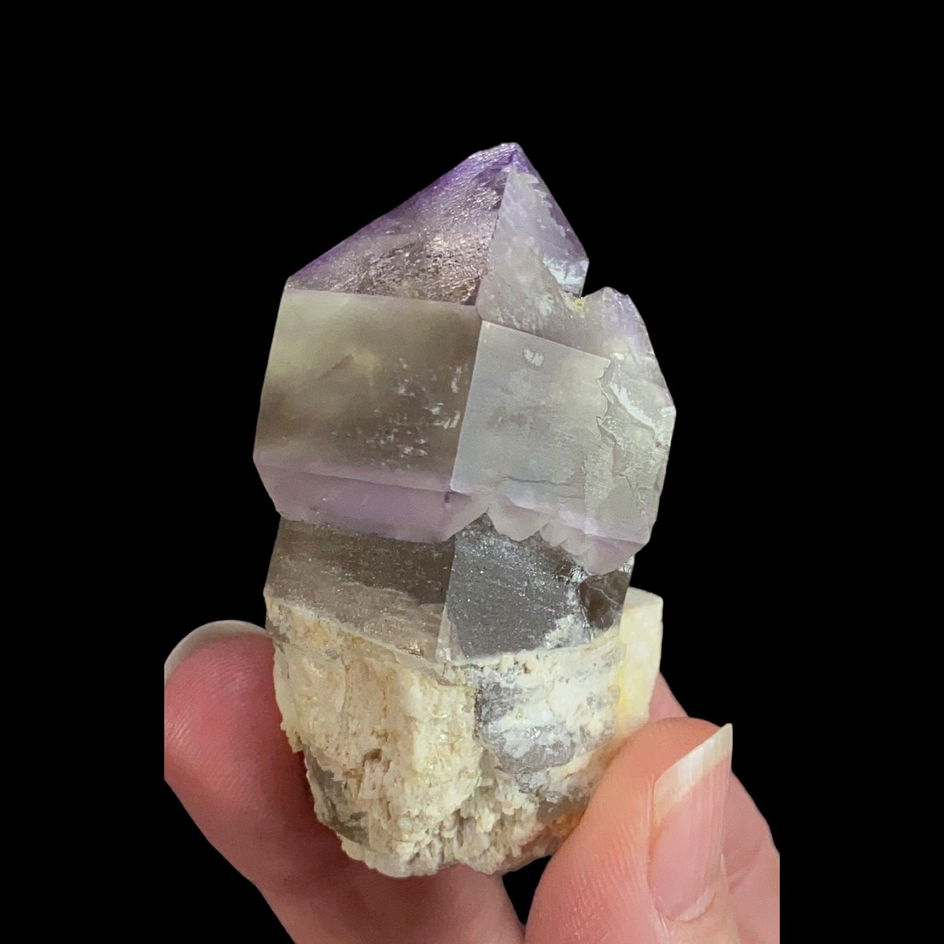 Amethyst Scepter Crystal with Feldspar, Shigar Valley, Pakistan