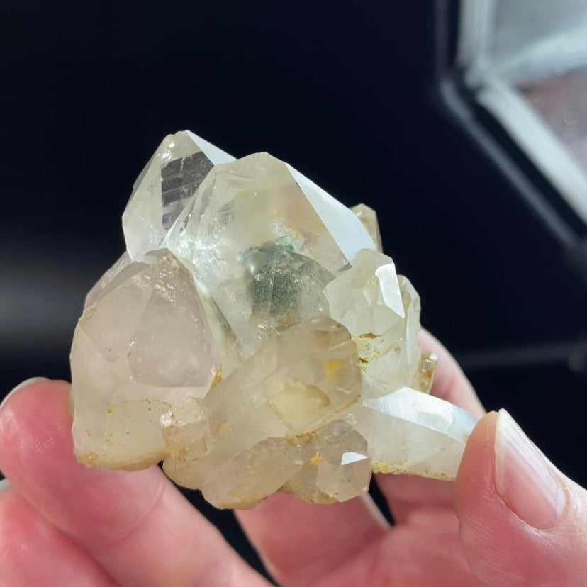 Chlorite Included Quartz Cluster with Iron Oxide