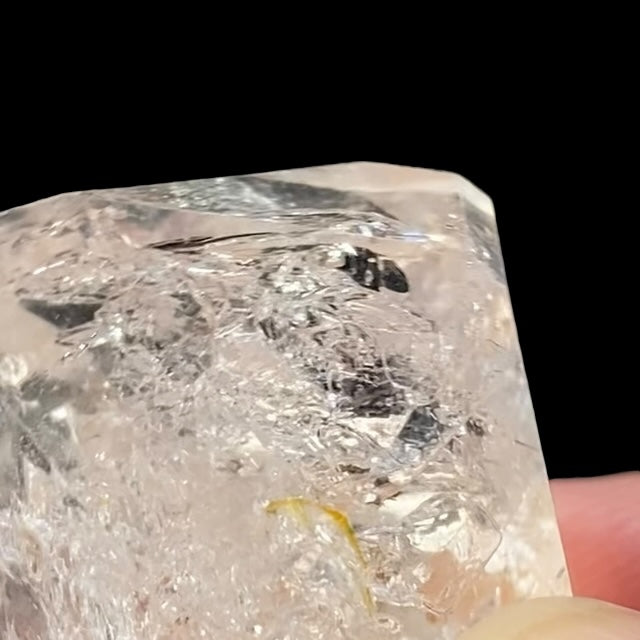 Double Terminated Quartz Crystal with 2 Moving Enhydro, Two Phase Inclusions