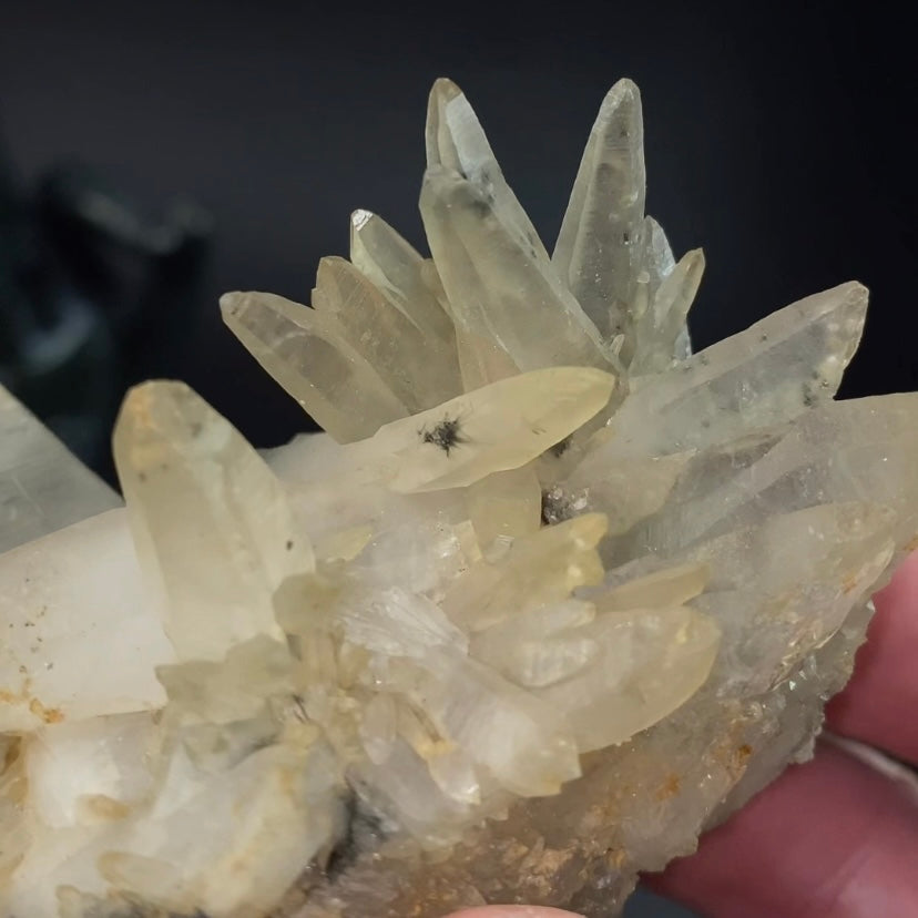 Laser Quartz Crystal Cluster with Hematite Inclustions