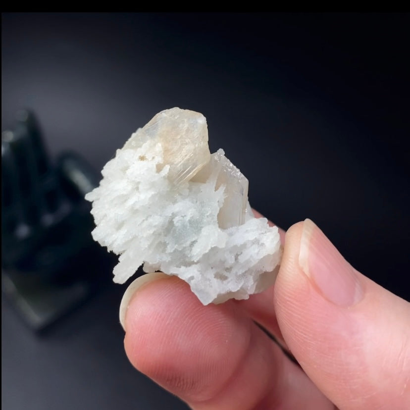 Gemmy Stilbite Crystals with Chalcedony Stalactites from Jalgaon, Maharashtra, India