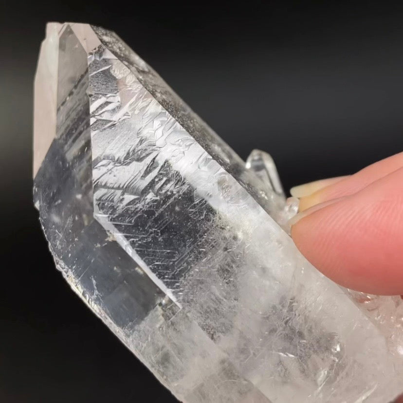 Water Clear Quartz Crystal with Starbrary Markings, Minas Gerais, Brazil