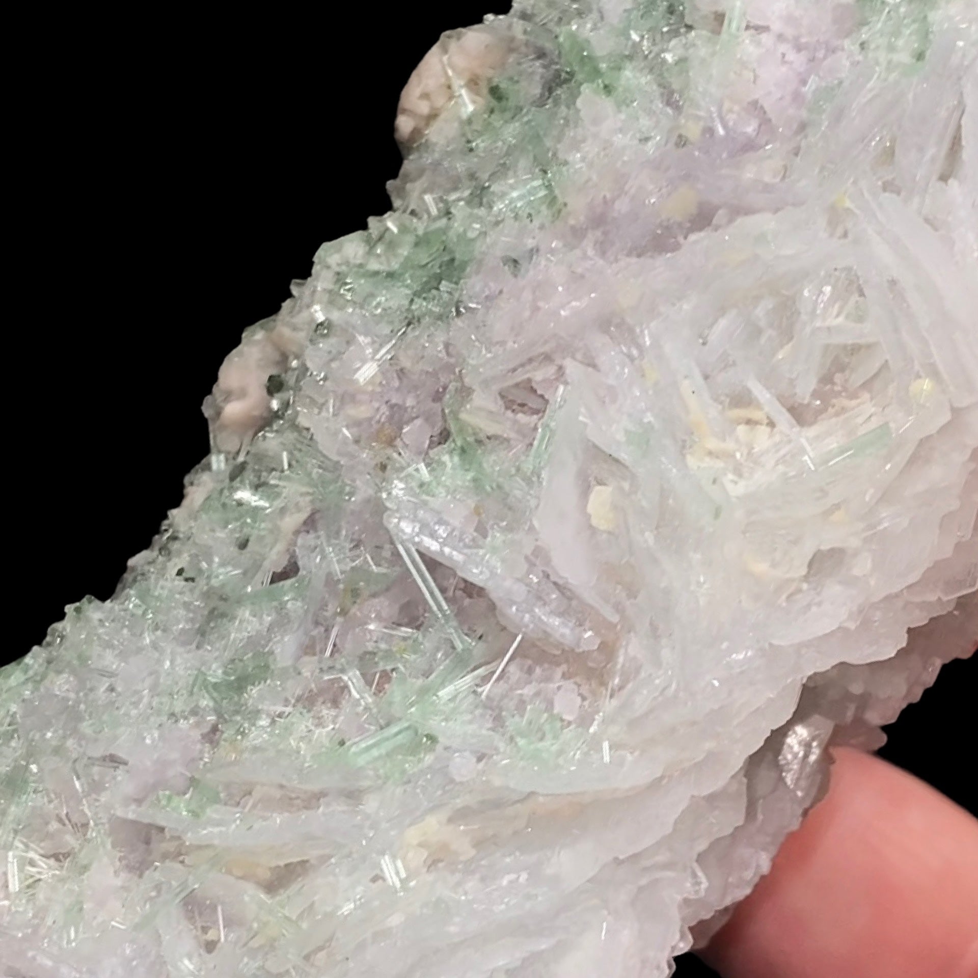 Green Tourmaline on Cleavelandite with Lepidolite, Mawi, Nuristan, Afghanistan