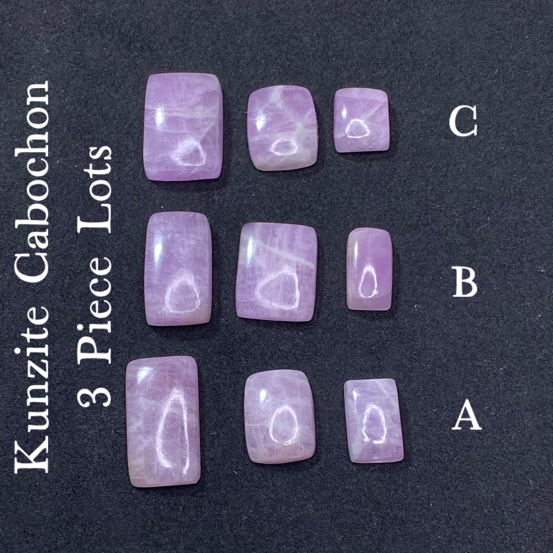 Kunzite Pink Spodumene Cabochon 3 Piece Lots