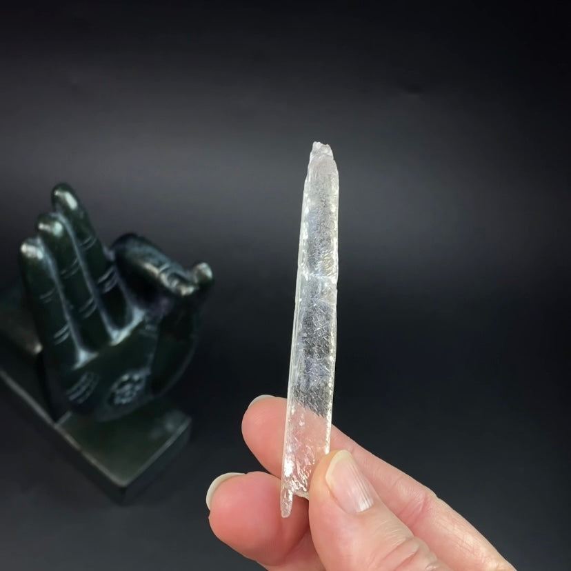 Natural Etched Spodumene Crystal Blade Clear Kunzite, Triphane from Minas Gerais, Brazil