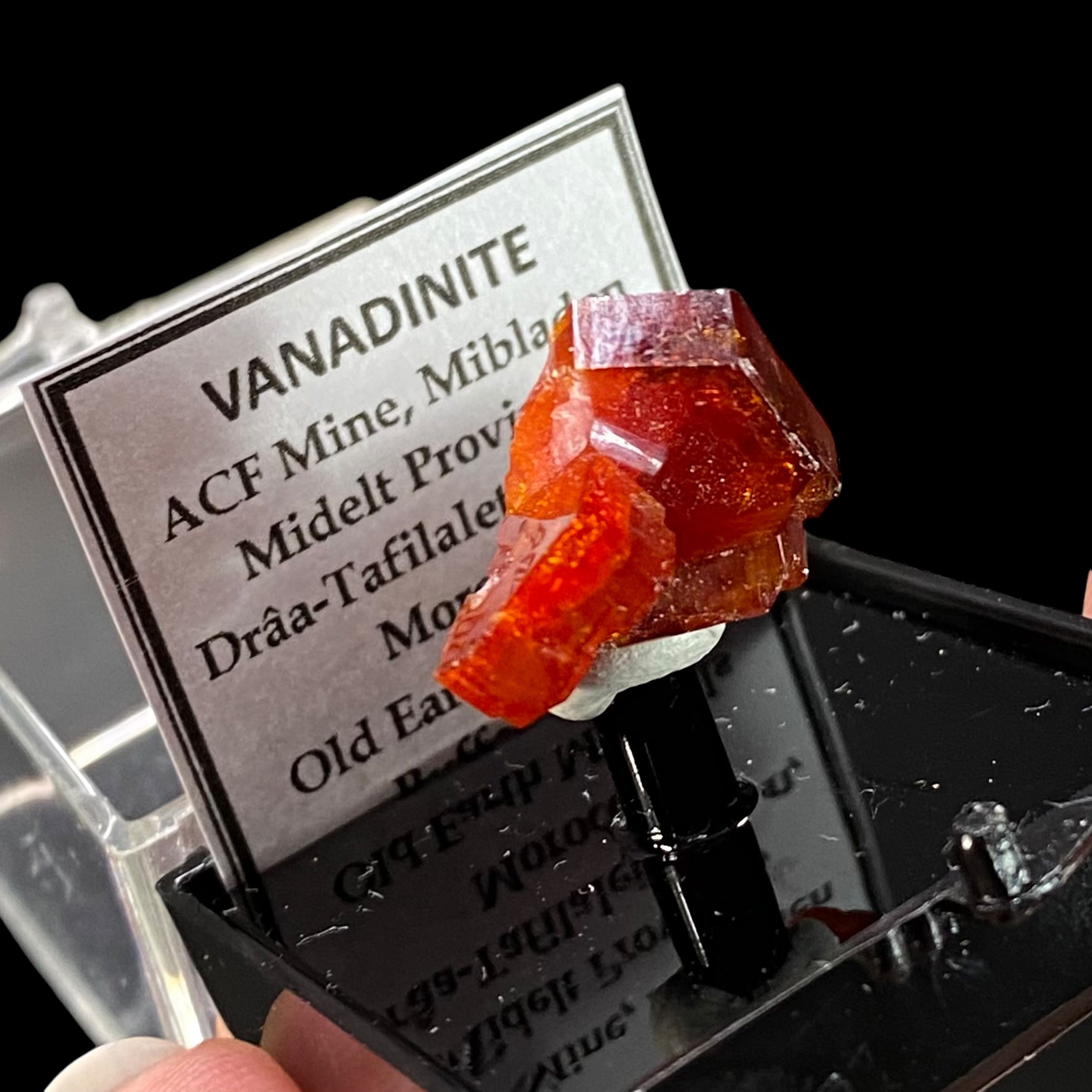 Gemmy Vanadinite Thumbnail Size Cluster in Perky Box