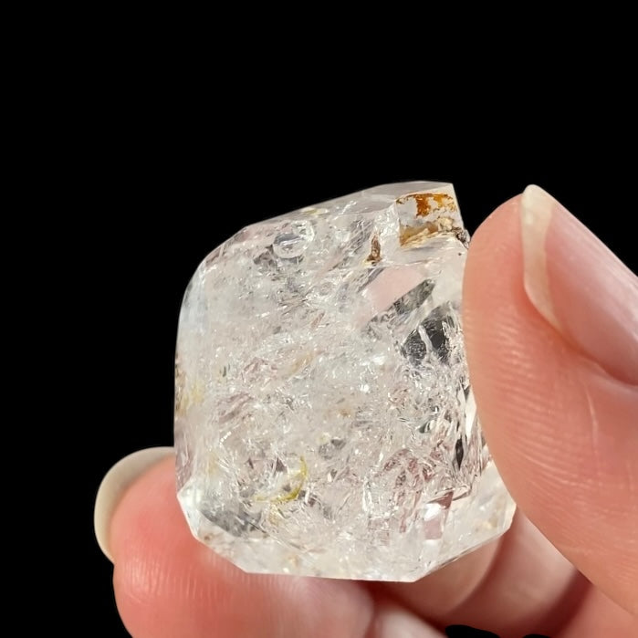 Double Terminated Quartz Crystal with 2 Moving Enhydro, Two Phase Inclusions