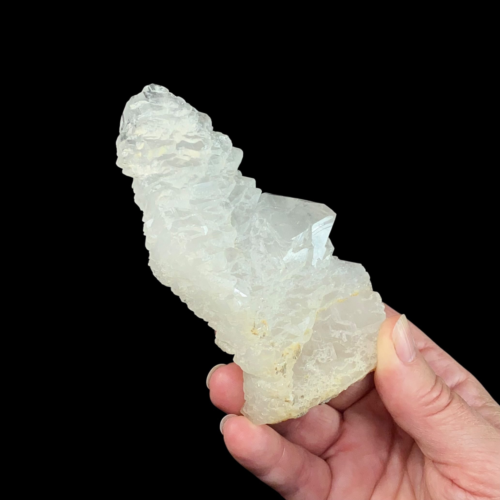 Elestial Clear Quartz Crystal Cluster with Multiple Terminations on Both Sides