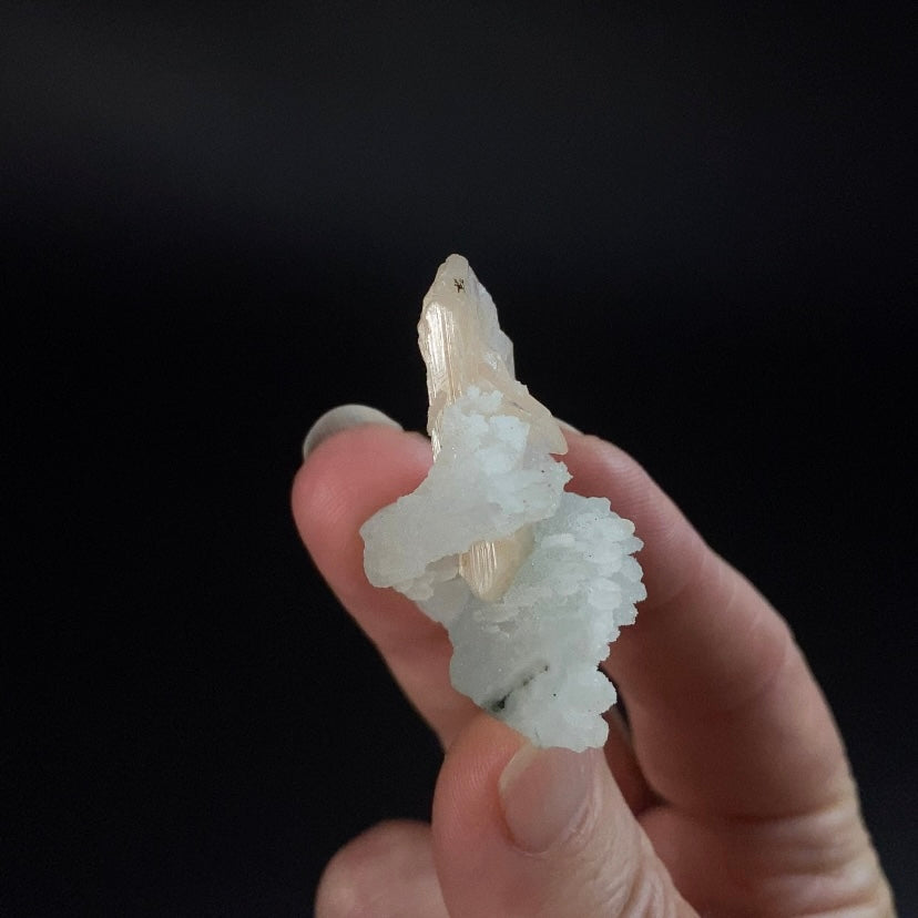 Gemmy Stilbite Crystal with Chalcedony Stalactites from Jalgaon, Maharashtra, India