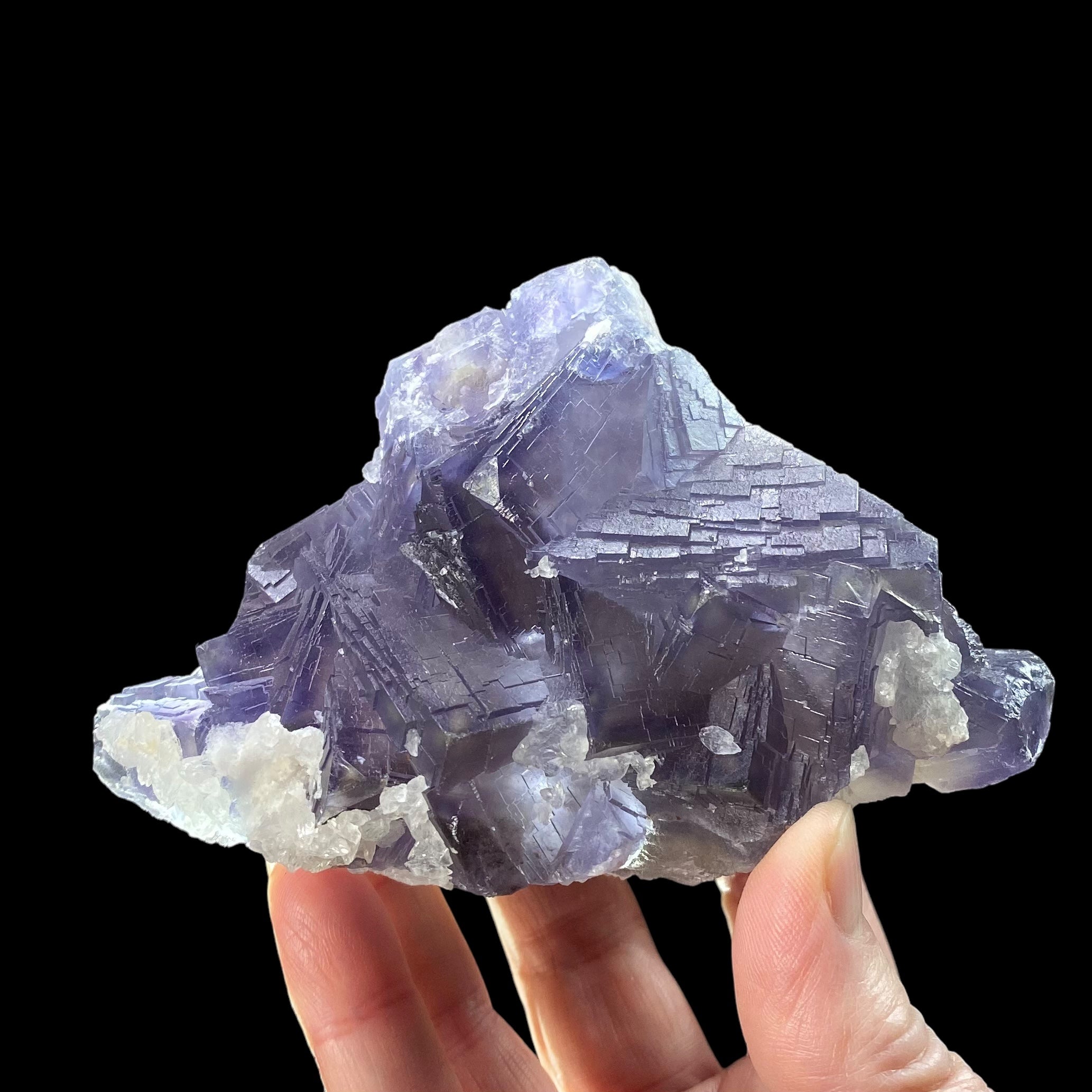 Purple Fluorite Cluster with Dogtooth Calcite