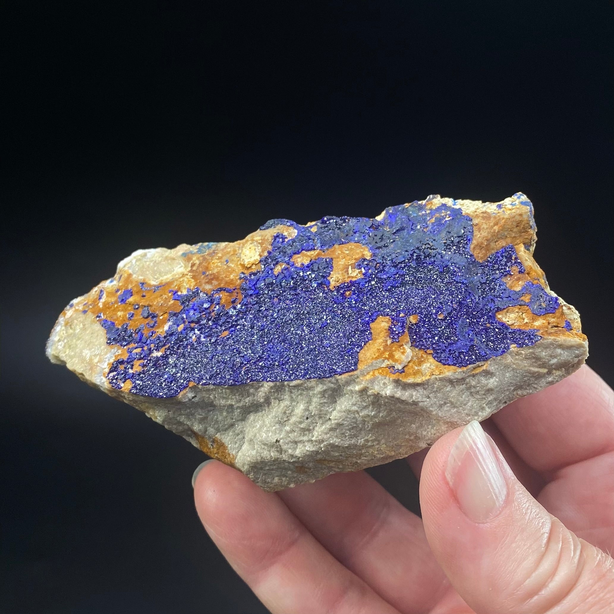 Azurite Crystals on Quartzite, Morocco