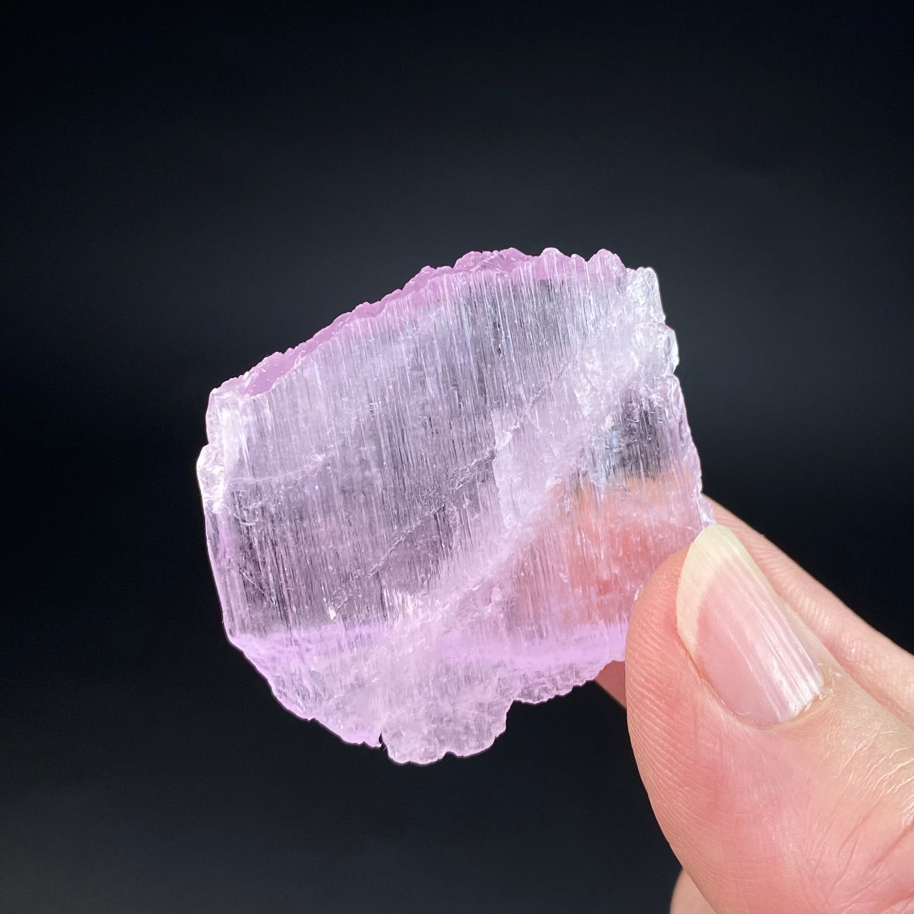 Pink Kunzite Spodumene Crystal, Fluorescent with Multiple Terminations