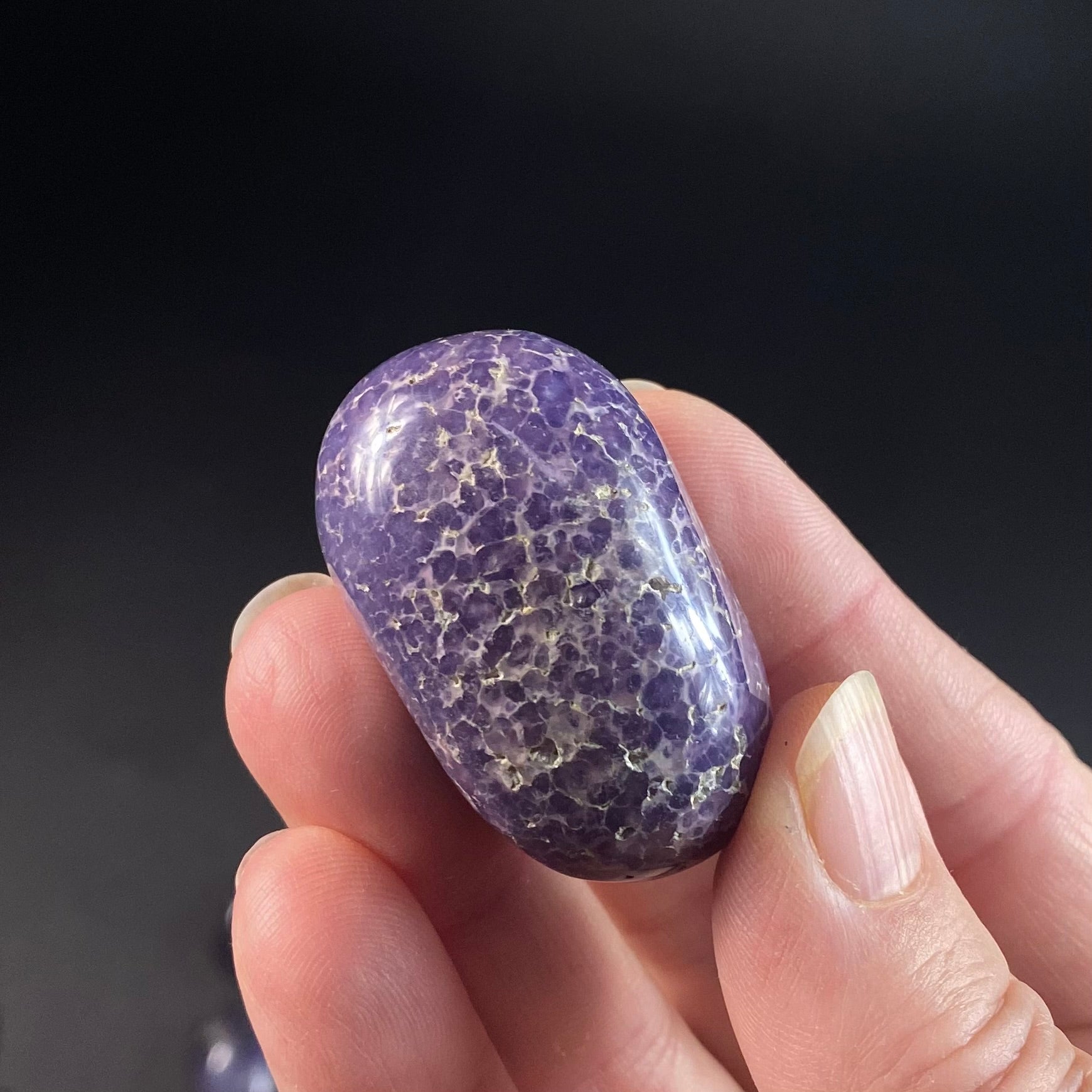 Deep Purple Grape Agate Botryoidal Amethyst Tumble Stone, High Grade