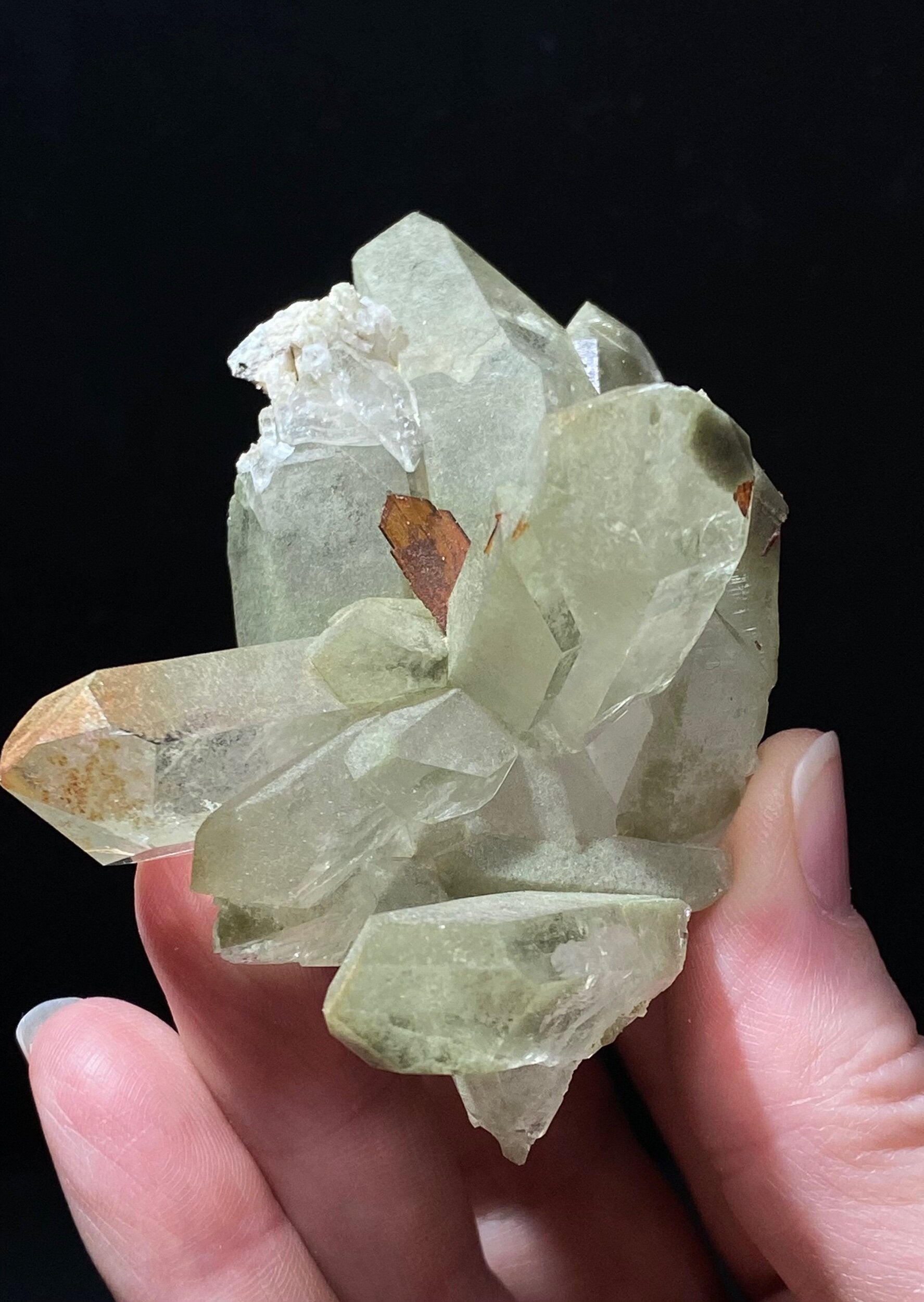 Chlorite Included Quartz Cluster with Brookite