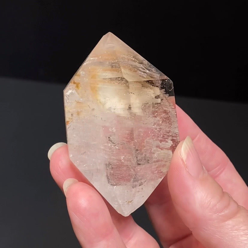 Double Terminated Polished Quartz Crystal with Inclusions