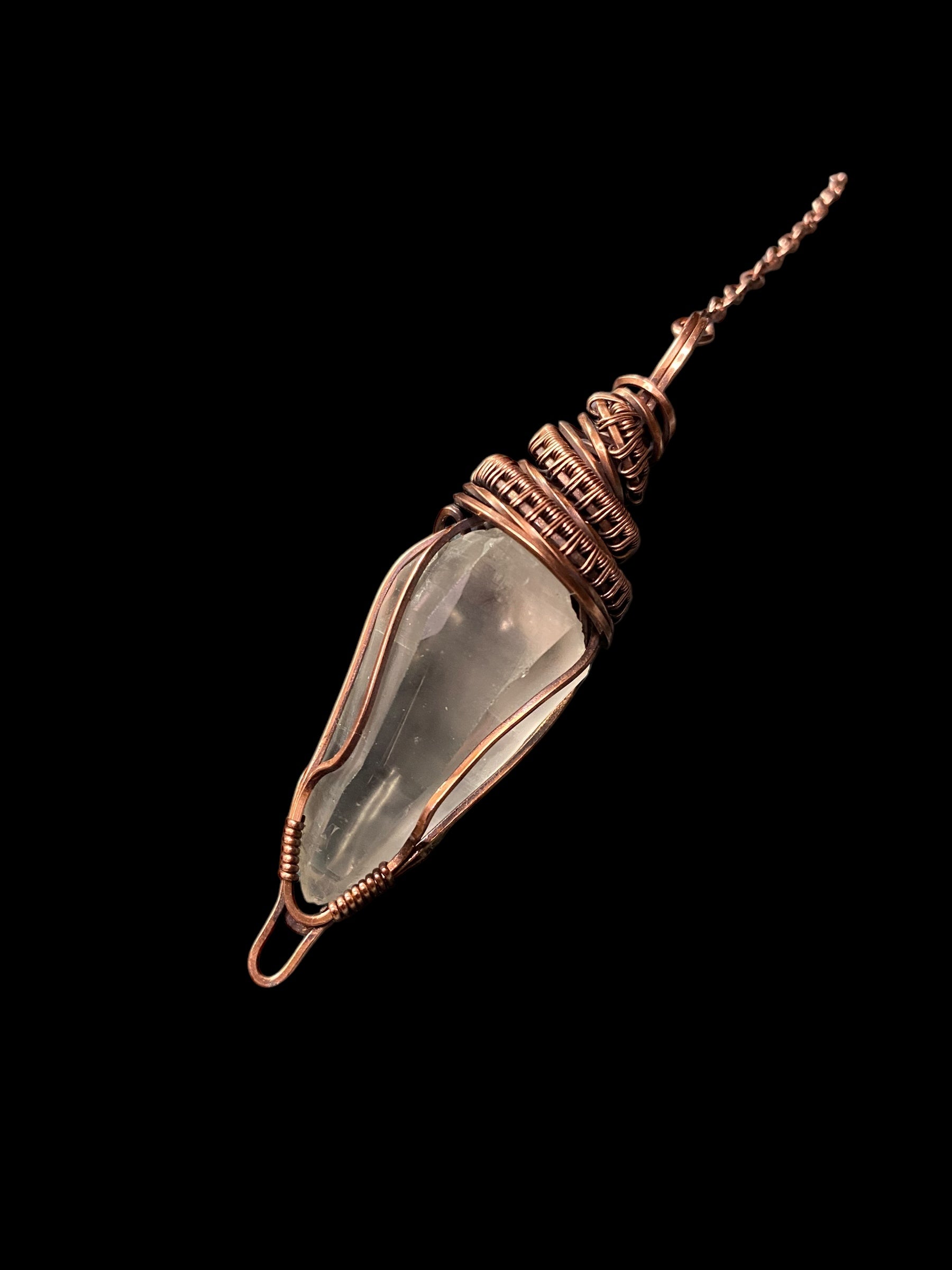 Himalayan Quartz Crystal & Copper Wire Wrapped Pendulum