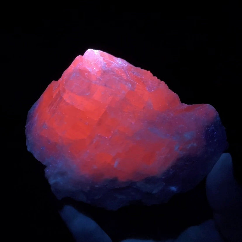 Fluorescent Mangano Calcite Specimen from Trepca Mine Complex, Kosovo