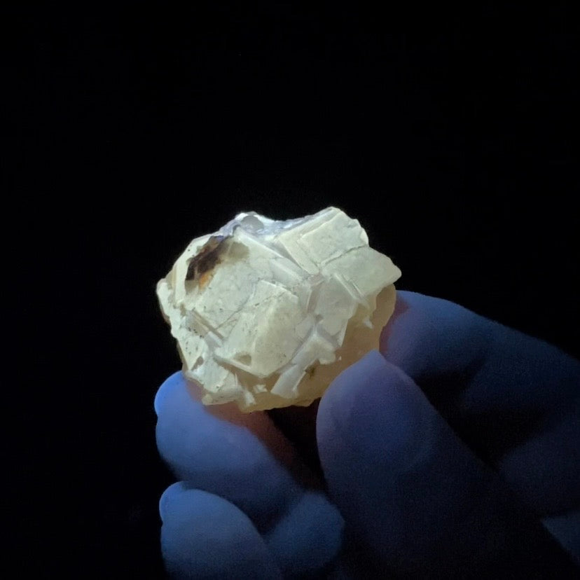 Yellow Moscona Cubic Fluorite Cluster from Asturias Spain - Phosphorescent