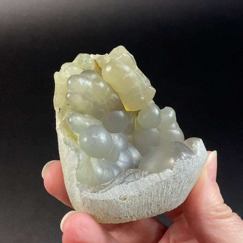 Botryoidal Chalcedony Formed in Basalt Vesicle – Maharashtra, India