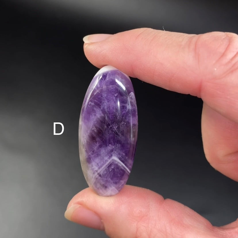 Chevron Purple Amethyst Oval Polished Cabochons - Choose Yours