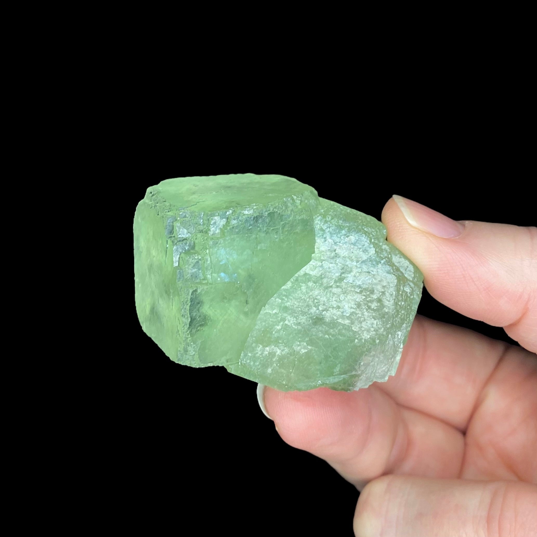 Clear Green Cubic Fluorite Cluster