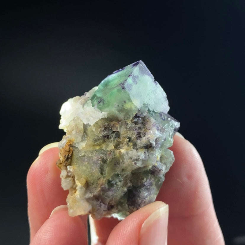 Green and Purple Cubic Fluorite Specimen, Okorusu Mine, Namibia