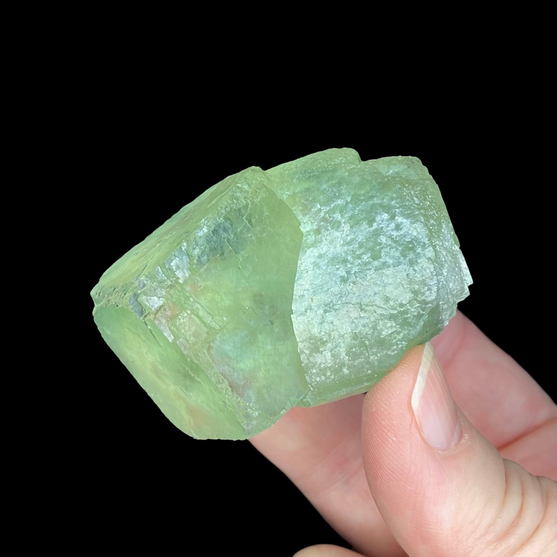 Clear Green Cubic Fluorite Cluster