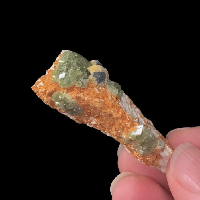 Green Demantoid Garnet Crystals on Matrix