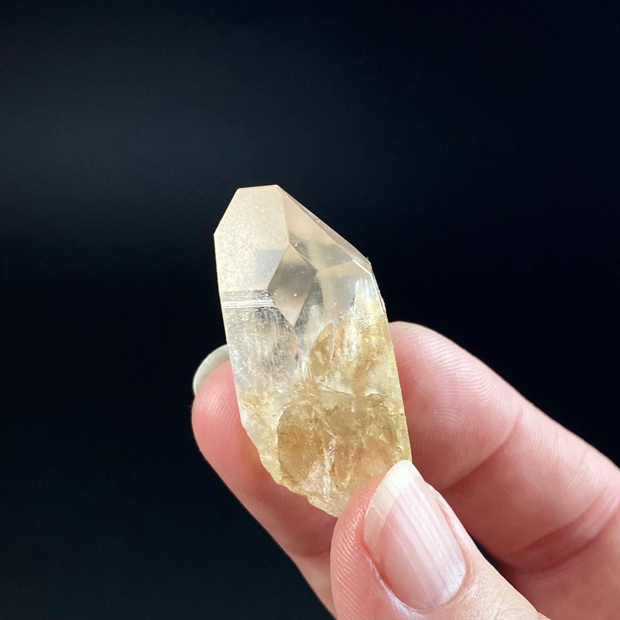 Peach Color Quartz Crystal with Two Windows
