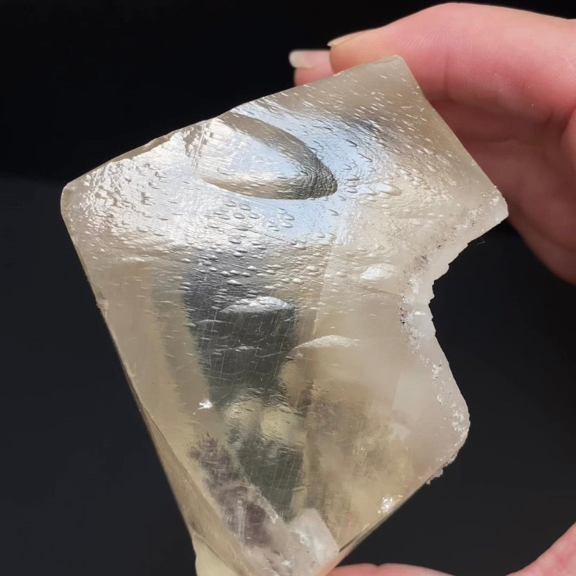 Translucent Golden Optical Calcite Crystal with Rainbows and Record Keepers - Natural Crystals