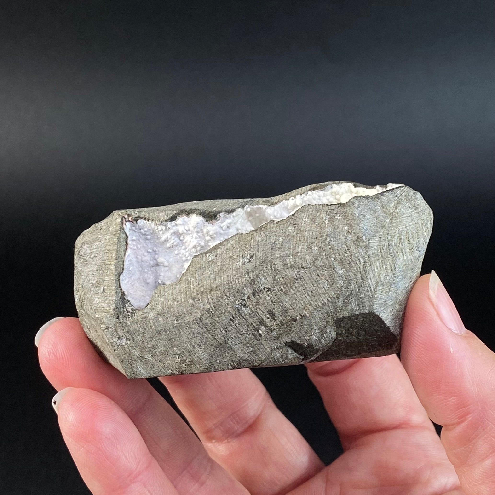 Radiating Scolecite Crystals with Mordenite in Trimmed Basalt Pocket