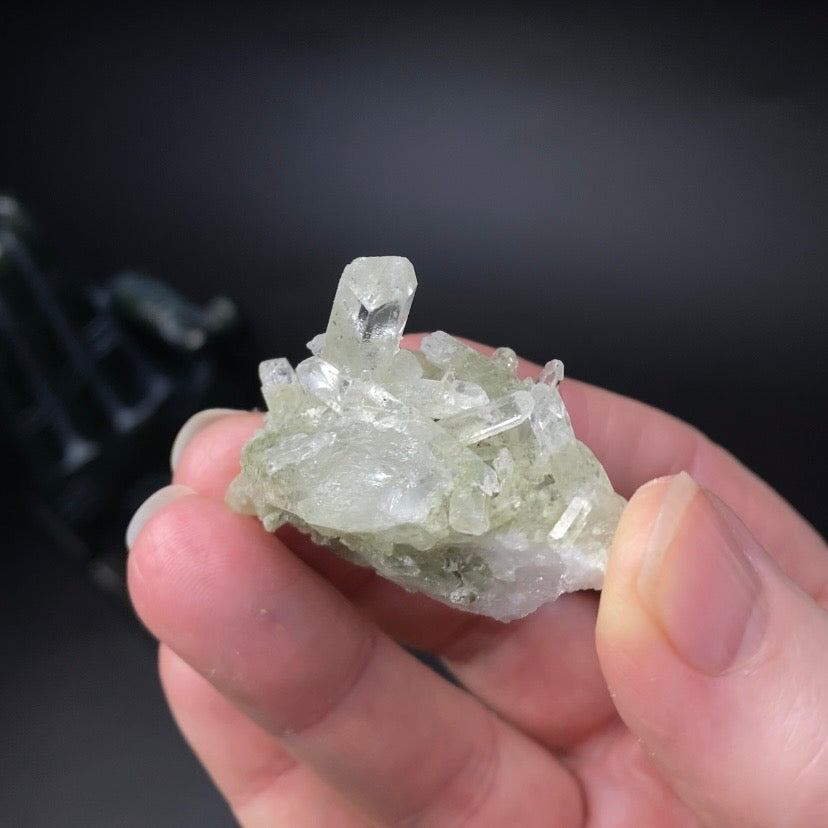 Small Chlorite Included Quartz Cluster