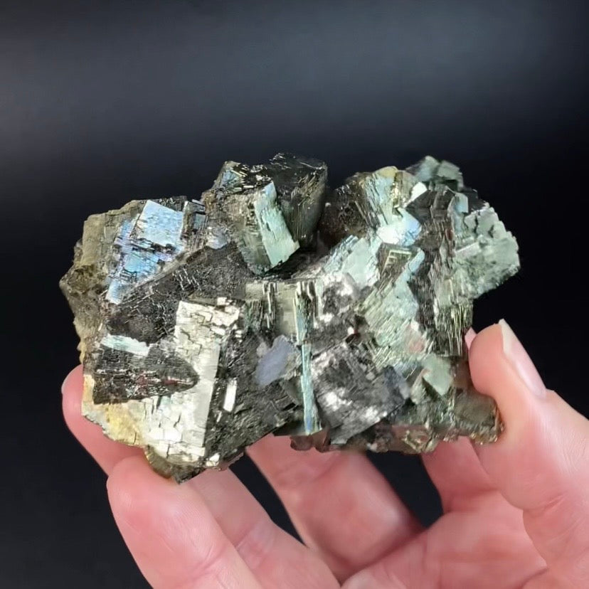 Iridescent Pyrite Cluster from Trepca Mine Complex, Mitrovica, Kosovo