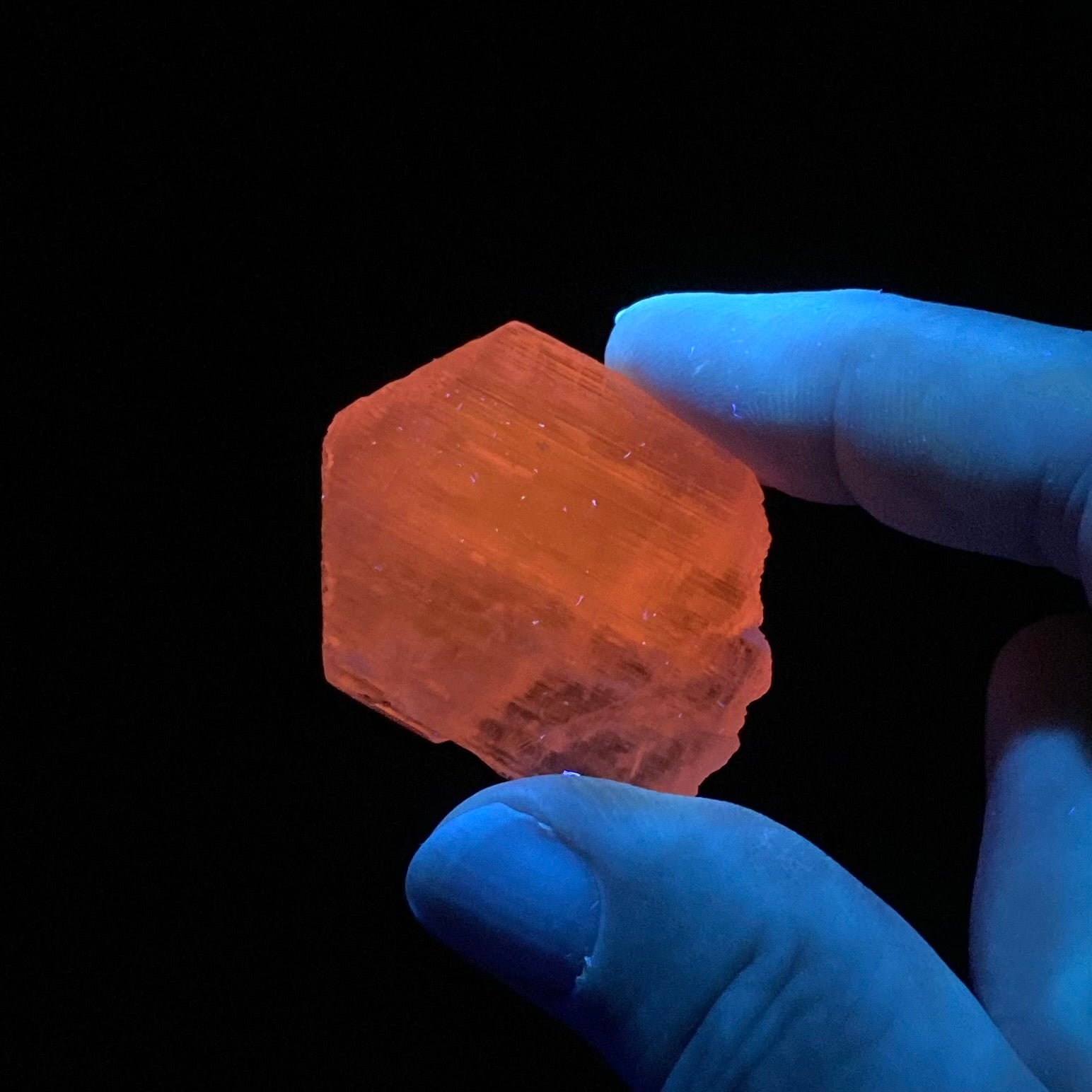 Pink Kunzite Spodumene Crystal, Fluorescent with Multiple Terminations