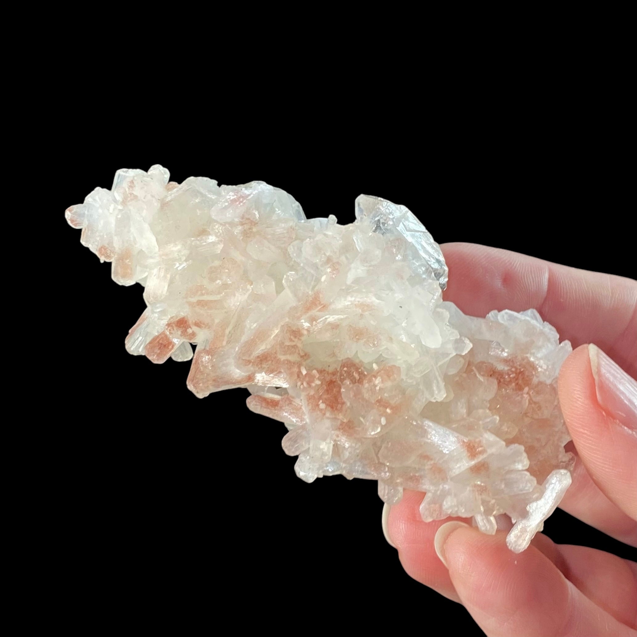 Clear & White Stilbite Cluster with Apophyllite