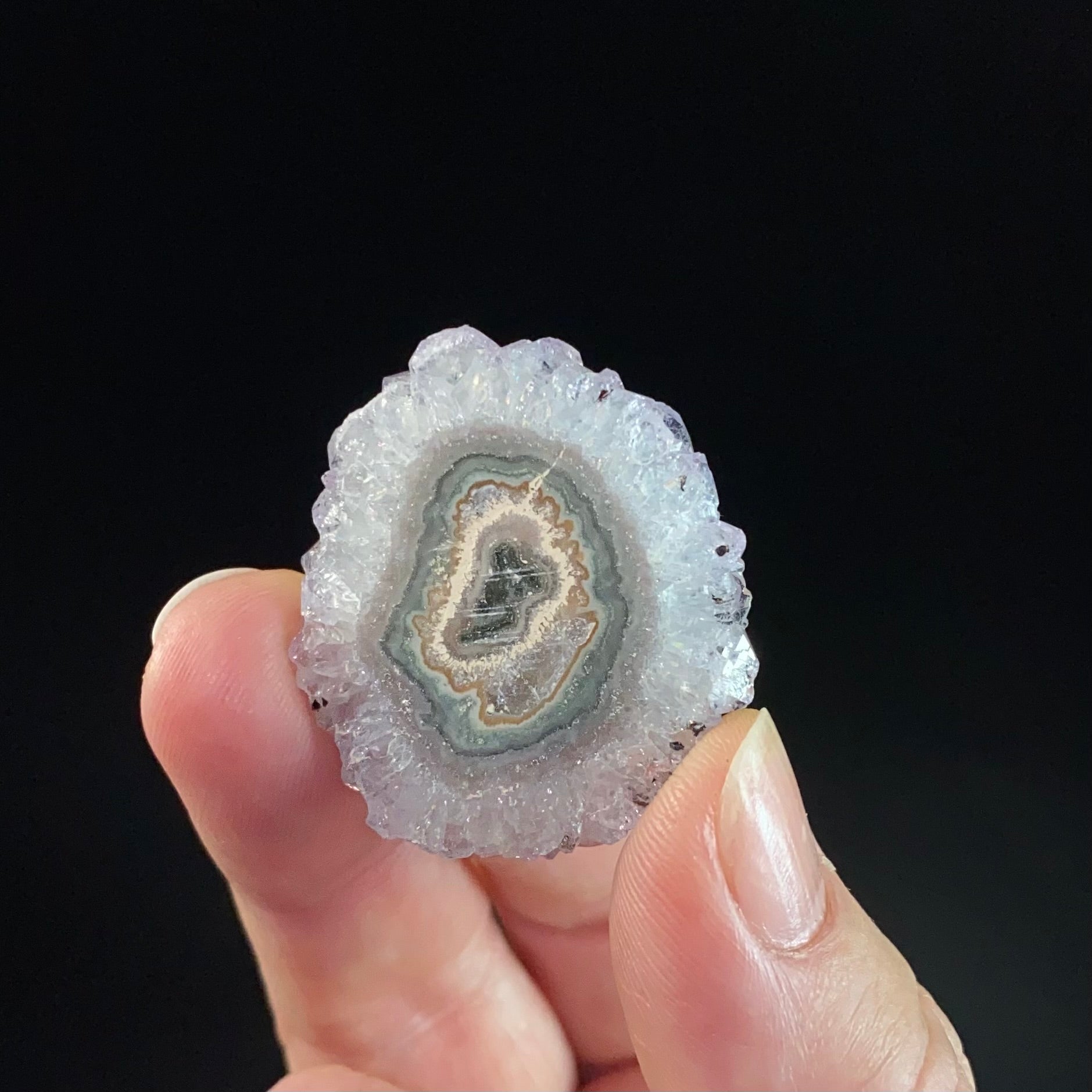 Quartz and Agate Stalactite Slice from Artigas, Uruguay