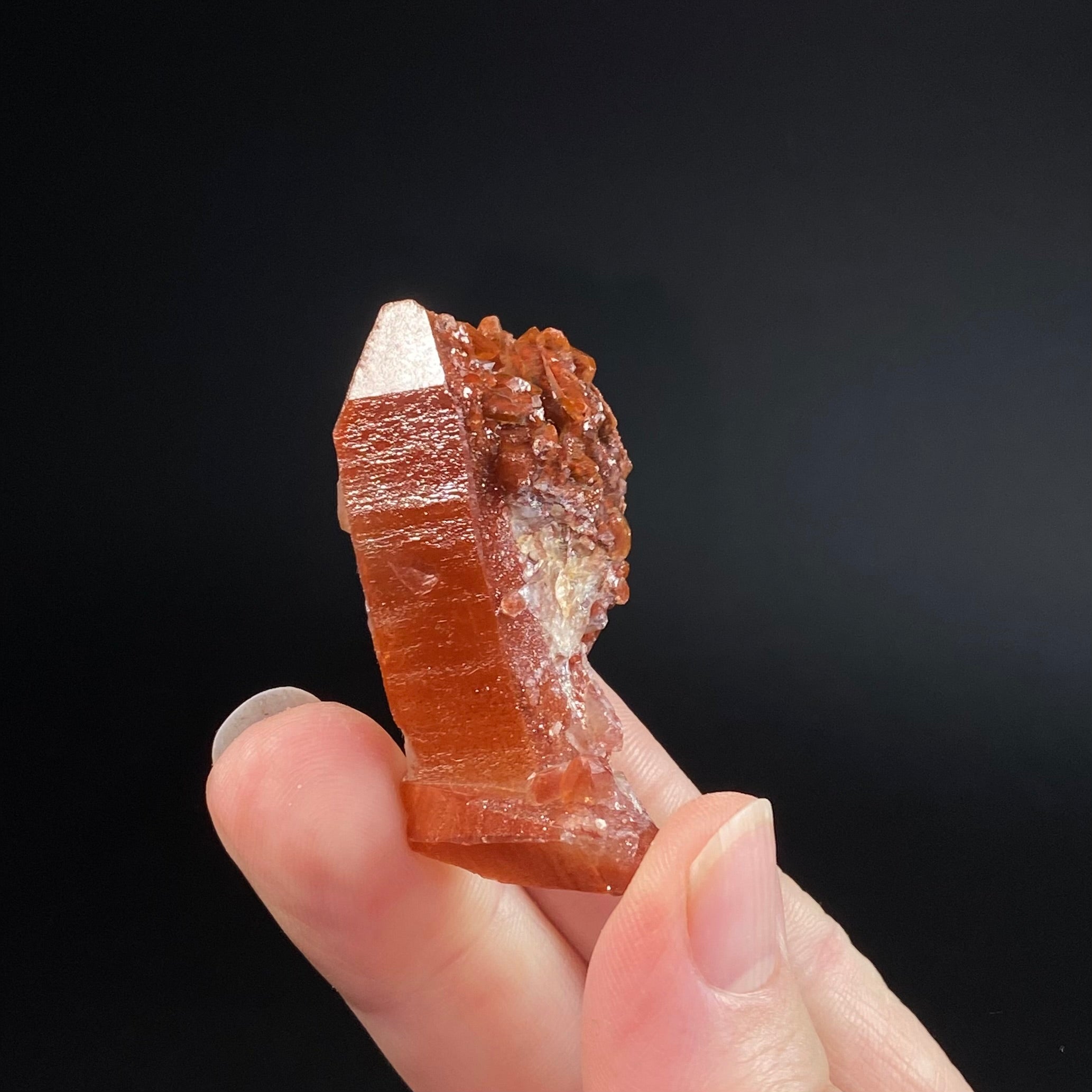 Red Hematite Quartz Crystal Specimen from Tourash, Morocco