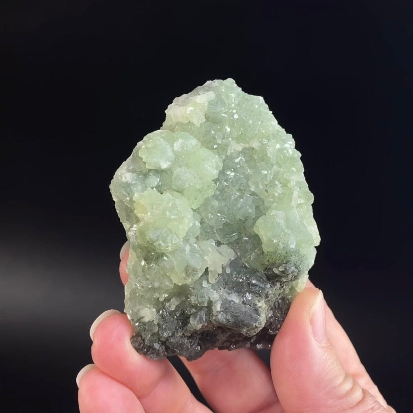 Light and Dark Green Prehnite Cluster