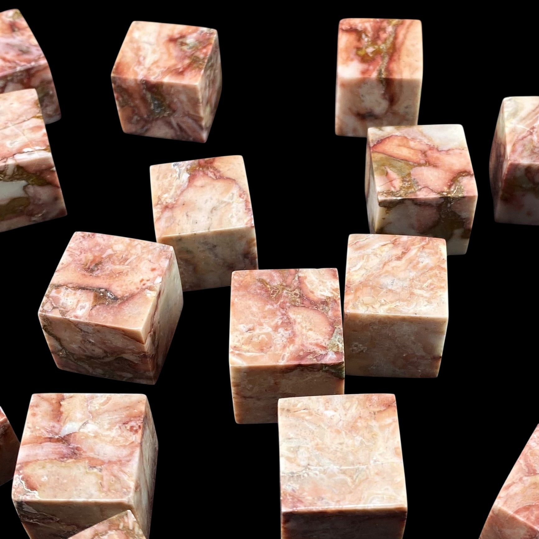 Rose Garden Agate Polished Cube