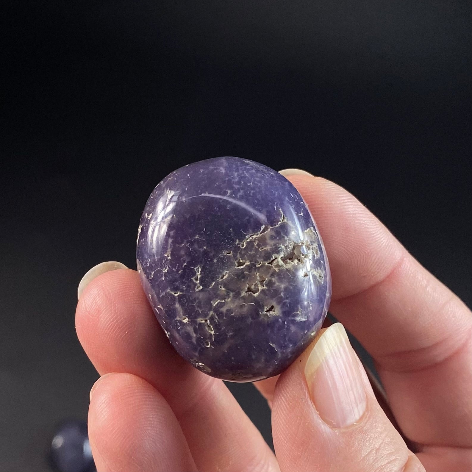 Deep Purple Grape Agate Botryoidal Amethyst Tumble Stone, High Grade