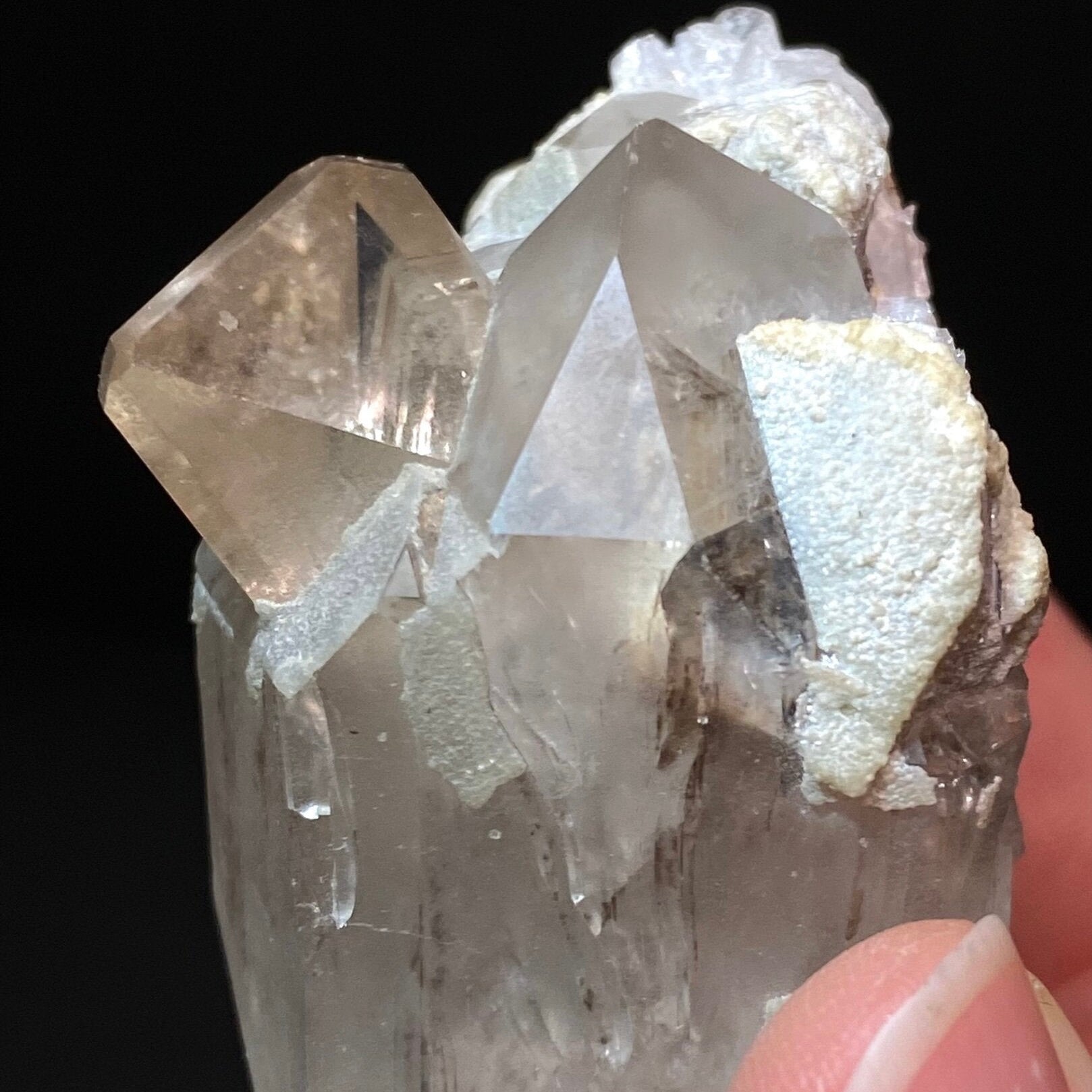 Topaz Crystal with Garnet Included Light Smoky Quartz & Minor Mica and Feldspar