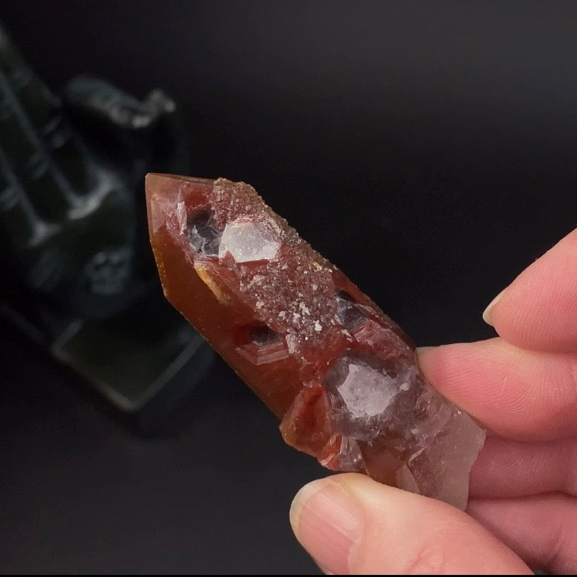 Red Hematite Quartz Crystal Specimen from Tourash, Morocco