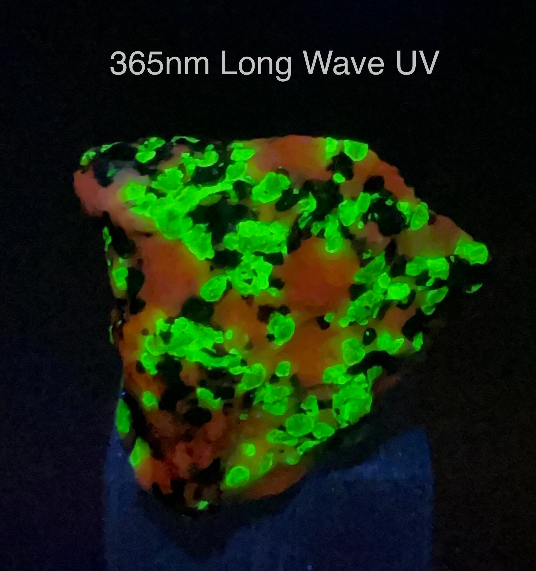 ONE (1) Willemite, Calcite & Franklinite Specimen - Fluorescent  - TWO SIZES AVAILABLE - Brief red Phosphoresence