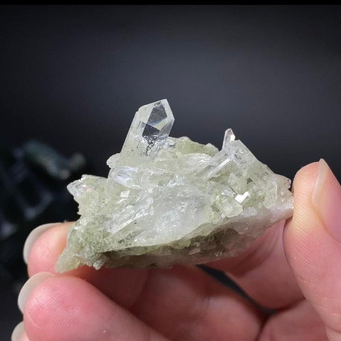 Small Chlorite Included Quartz Cluster