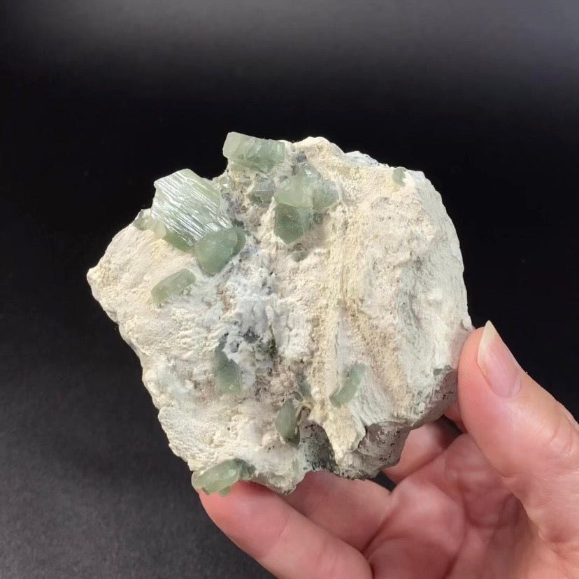 Chlorite Included Pericline Albite Crystals on Matrix