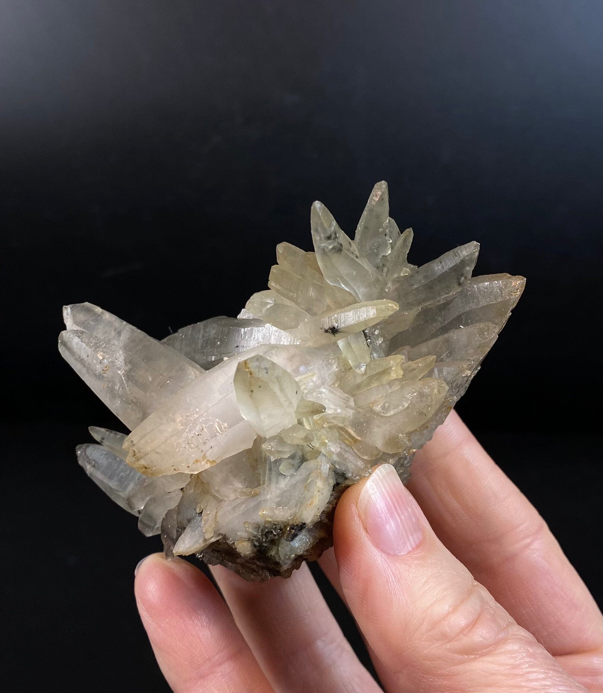 Laser Quartz Crystal Cluster with Hematite Inclustions