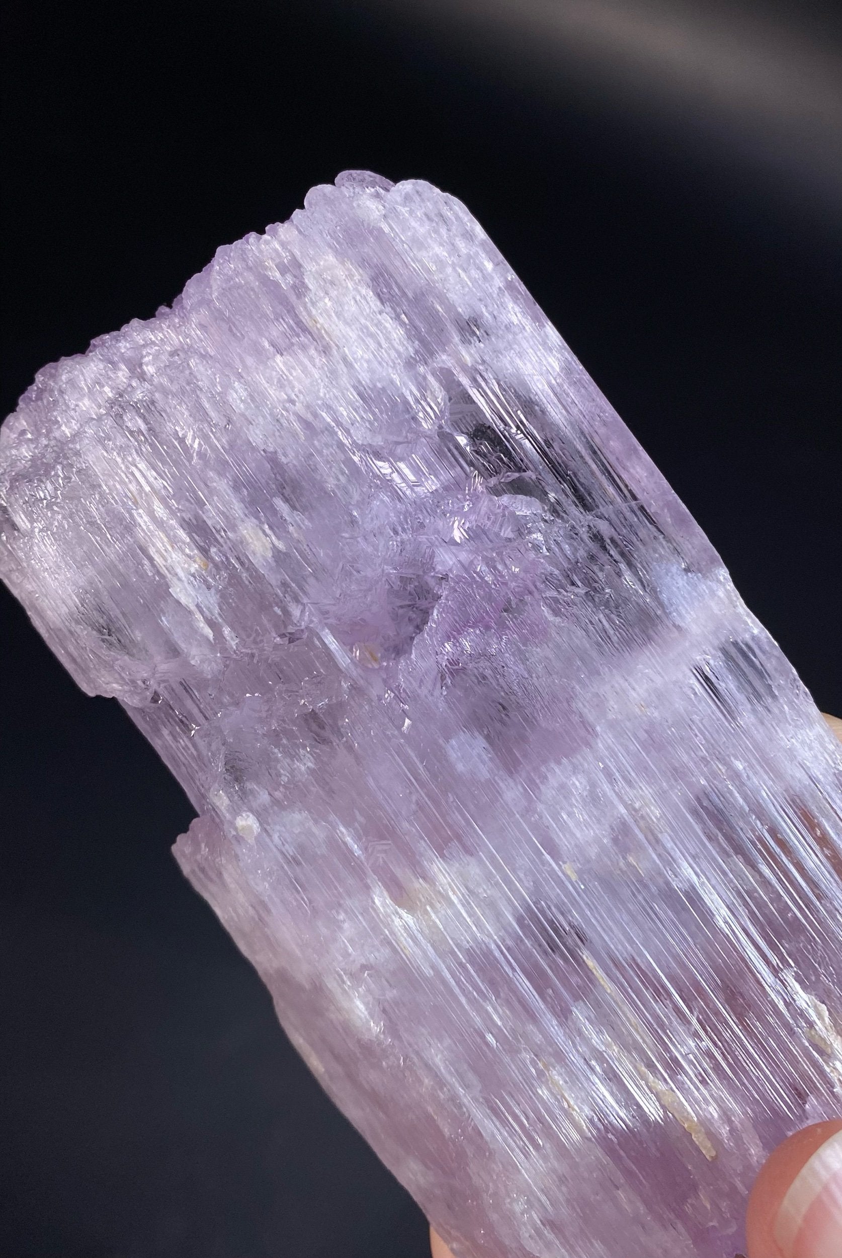 Large Pink Kunzite Spodumene Crystal, Fluorescent