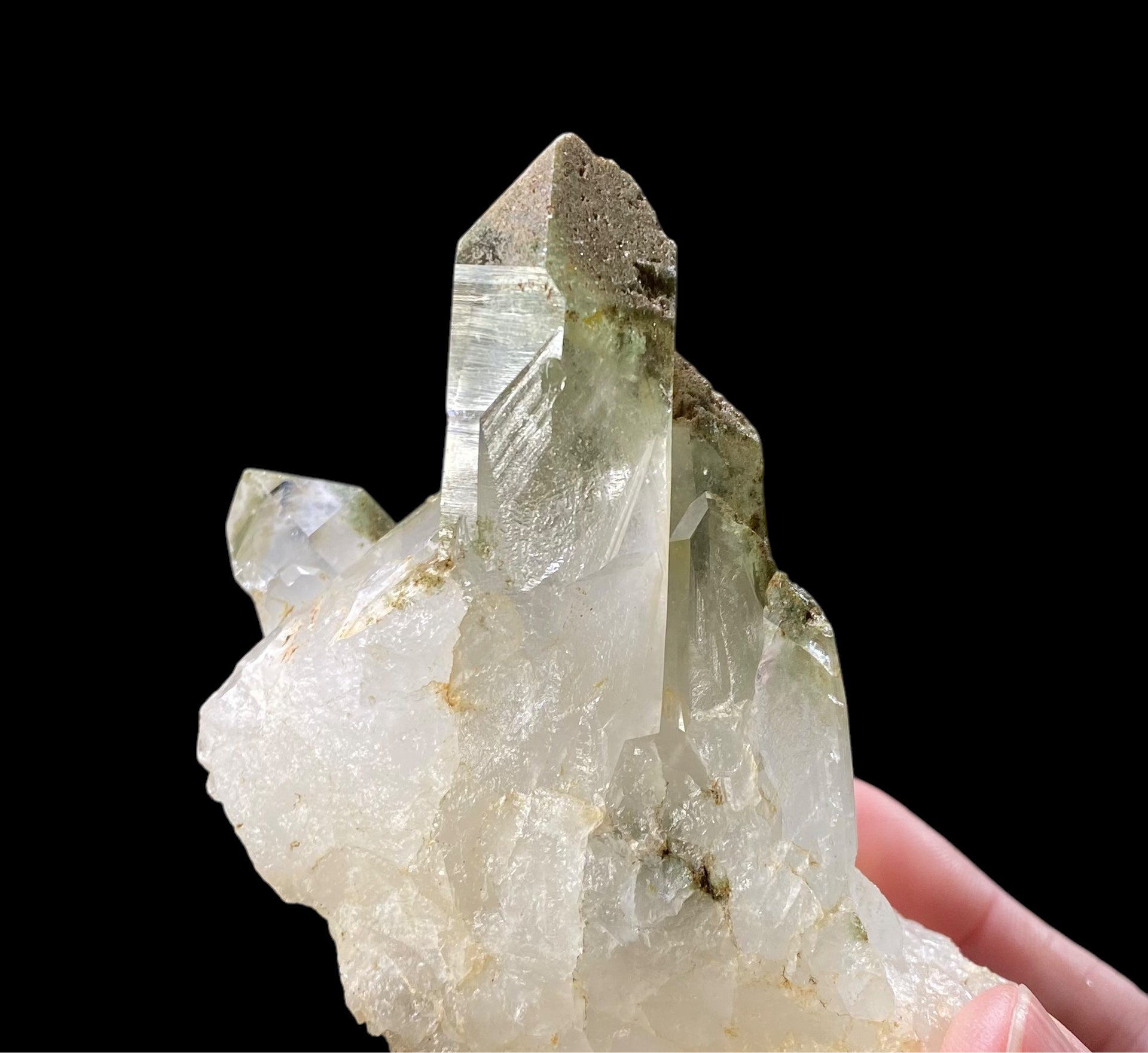 Chlorite Included Quartz Cluster - Garden Quartz