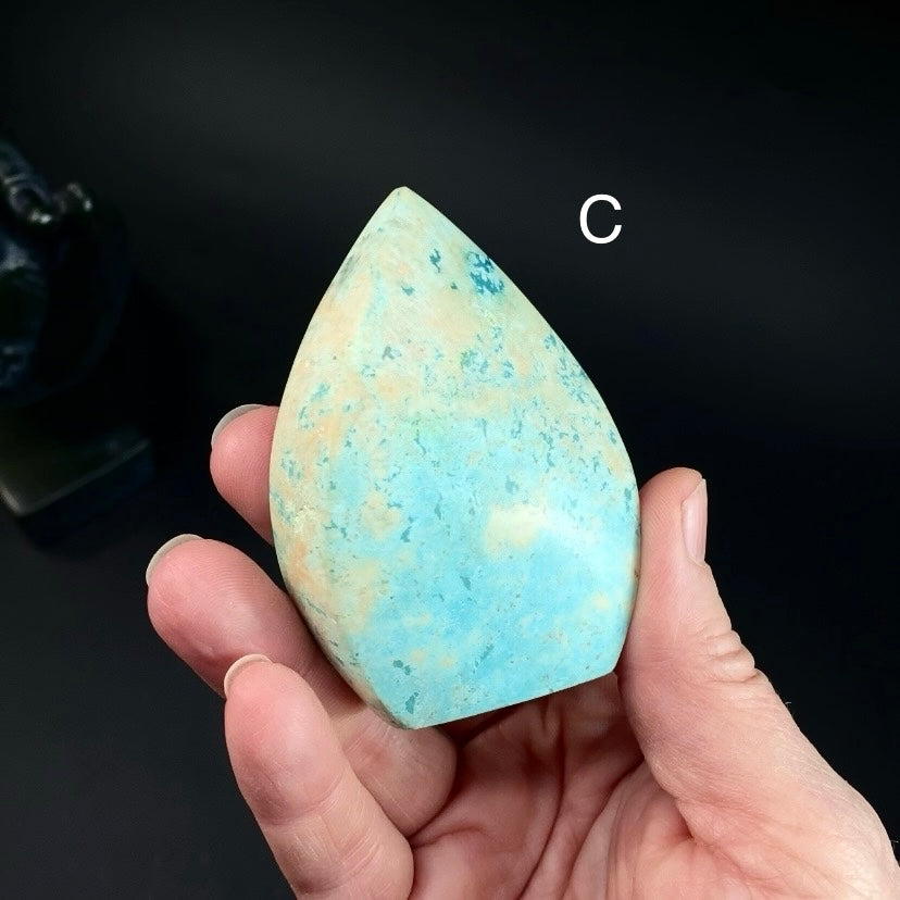 Chrysocolla Polished Freeform Flames from Peru